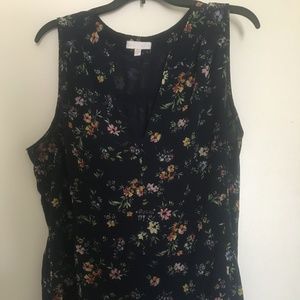 1X Marybelle Sheer Floral Lined Tank Blouse